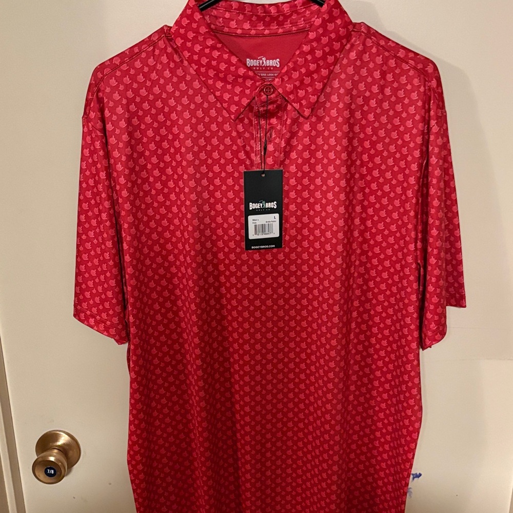 Body Glove Red Pattern Polo Shirt